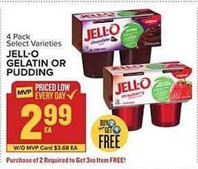 Food Lion Jell-o Gelatin Or Pudding offer