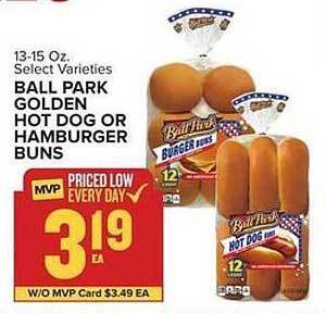 Food Lion Ball Park Golden Hot Dog Or Hamburger Buns offer