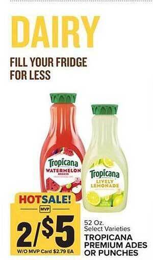 Food Lion Tropicana Premium Ades Or Punches offer