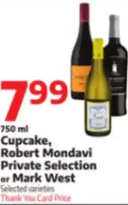750ml Cupcake Robert Mondavi Private Selection or Mark west