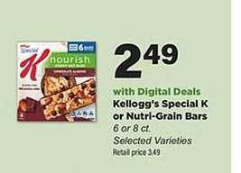 Stater Bros Kellogg's Special K Or Nutri-grain Bars offer