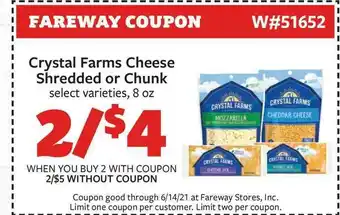Fareway Crystal Farms Cheese Shredded Or Chunk offer
