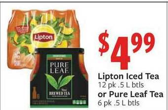 Fareway Lipton Iced Tea Or Pure Leaf Tea offer