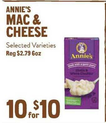 New Seasons Market Annie's Mac & Cheese offer