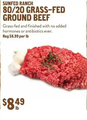 New Seasons Market Sunfred Ranch 80-20 Grass-fed Ground Beef offer