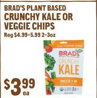 New Seasons Market Brad's Plant Based Crunchy Kale Or Veggie Chips offer