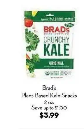 Bristol Farms Brad's Plant-based Kale Snacks offer