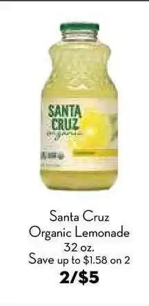 Bristol Farms Santa Cruz Organic Lemonade offer