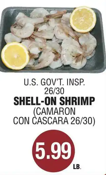 Carnicerias Jimenez Shell-on Shrimp offer