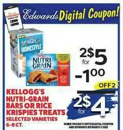 Edwards Food Giant Kellogg's Nutri-grain Bars Or Rice Krispies Treats offer