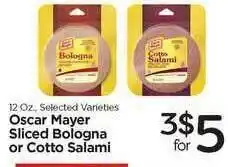 Edwards Food Giant Oscar Mayer Sliced Bologna Or Cotto Salami offer