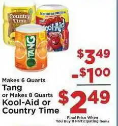 Homeland Market Tang, Kool-aid Or Country Time offer