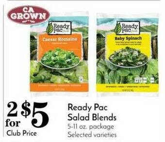 Pavilions Ready Pac Salad Blends offer