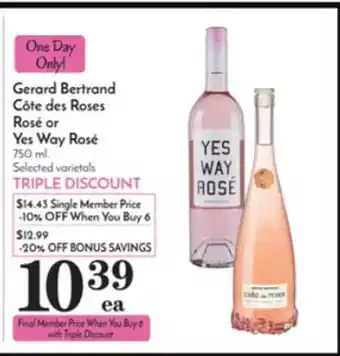 Pavilions Gerard Bertrand Côte Des Roses Rosé Orr Yes Way Rosé offer