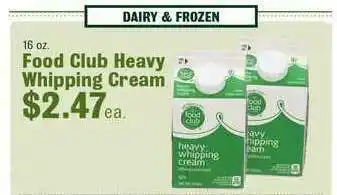 Robert Fresh Market Food Club Heavy Whipping Cream offer