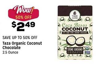 Grocery Outlet Taza Organic Coconut Chocolate offer
