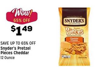 Grocery Outlet Snyder's Pretzel Pieces Cheddar offer