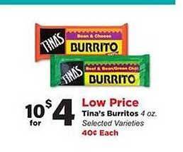Stater Bros Tina's Burritos offer