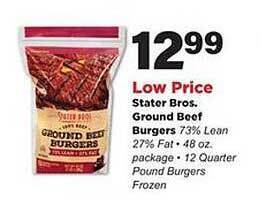 Stater Bros Stater Bros-ground Beef Burgers offer