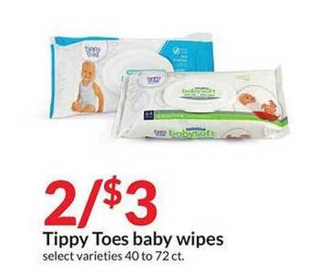 Hy-Vee Tippy Toes Baby Wipes offer
