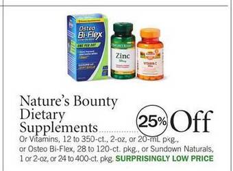 Publix Nature's Bounty Dietary Supplements offer