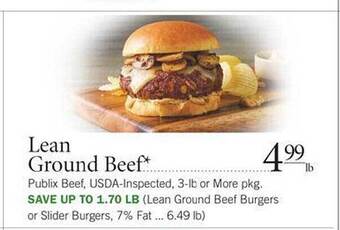 Publix Lean Ground Beef offer