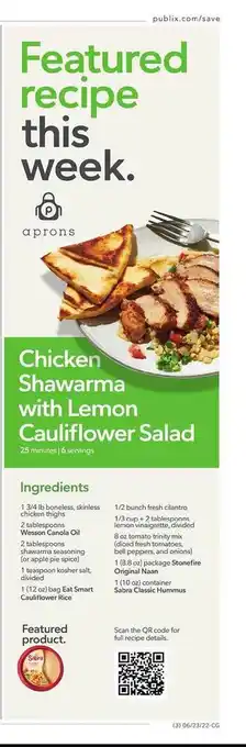 Publix Chicken Shawarma With Lemon Cauliflower Salad offer