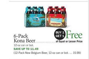 Publix 6-pack Kona Beer offer