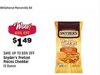 Grocery Outlet Snyder's Pretzel Pieces Cheddar offer