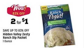 Grocery Outlet Hidden Valley Zesty Ranch Dip Packet offer