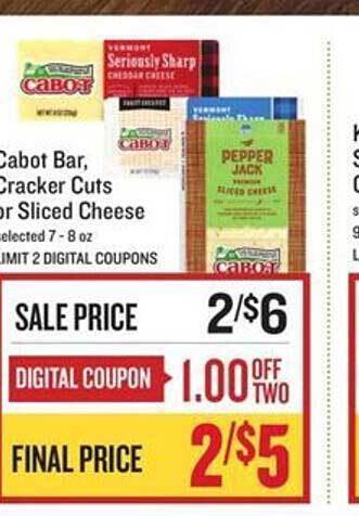 Lowes Foods Cabot Bar, Cracker Cuts Or Sliced Cheese offer