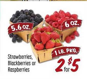 Sprouts Farmers Market Strawberries, Blackberries Or Raspberries offer