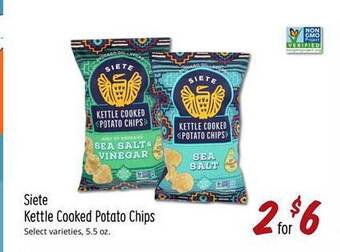 Sprouts Farmers Market Siete Kettle Cooked Potato Chips offer
