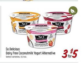 Sprouts Farmers Market So Delicious Dairy Free Coconutmilk Yogurt Alternative offer