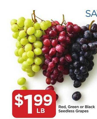 Food 4 Less Red, Green Or Black Seedless Grapes offer