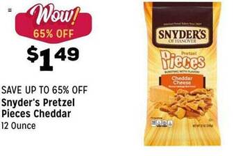 Grocery Outlet Snyder's Pretzel Pieces Cheddar offer