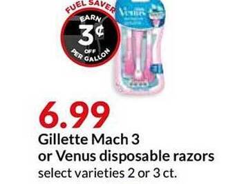 Hy-Vee Gillette Mach 3 Or Venus Disposable Razors offer