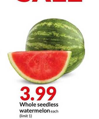Hy-Vee Whole Seedless Watermelon offer