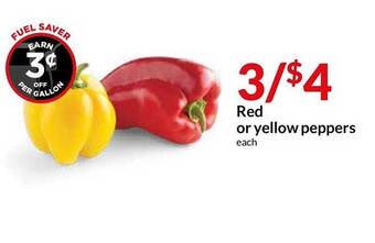 Hy-Vee Red Or Yellow Peppers offer