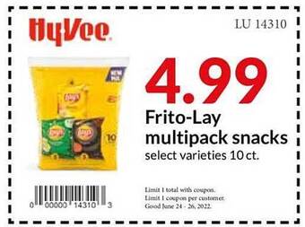 Hy-Vee Frito-lay Multipack Snacks offer
