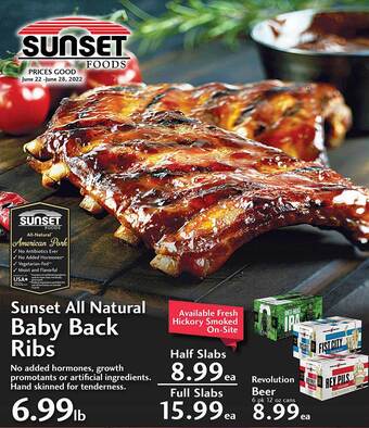 Sunset Foods Sunset All Natural Baby Back Ribs offer