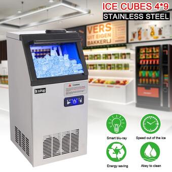Walmart Ktaxon 110lbs/24h Stainless Steel Commercial Freestanding Ice Maker Machine, Gray offer
