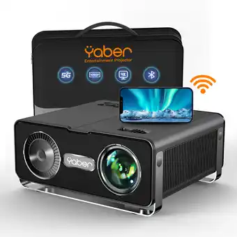 Walmart YABER V10 5G WiFi Bluetooth LCD Projector 9500L Full HD Native 1080P Support 4K 4-Point Keystone Zoom Home Theater Office Por offer