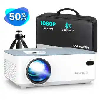 Walmart FANGOR 1080p Support Bluetooth Projector, Portable Mini Projector With Tripod & Carry Bag , 200" Projection Size ideal for H offer