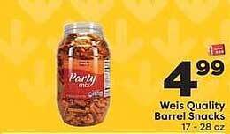 Weis Markets Weis Quality Barrel Snacks offer