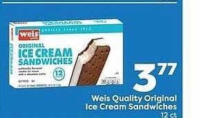 Weis Markets Weis Quality Original Ice Cream Sandwiches offer