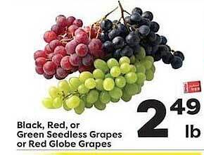 Weis Markets Black, Red, Or Green Seedless Grapes Or Red Globe Grapes offer