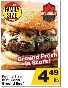 Weis Markets Family Size 80% Lean Ground Beef offer