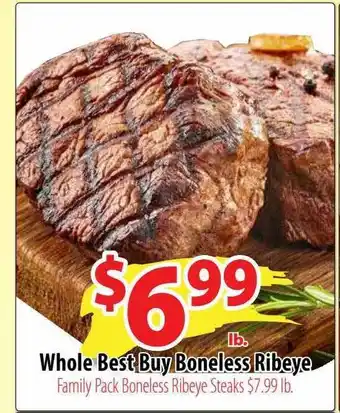 Whole Best Buy Boneless Ribeye