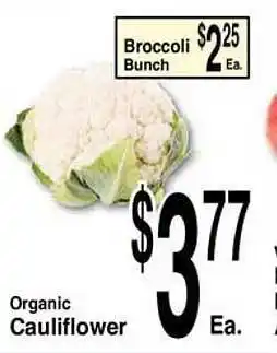 Super Saver Organic Cauliflower, Broccoli Bunch offer